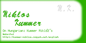 miklos kummer business card